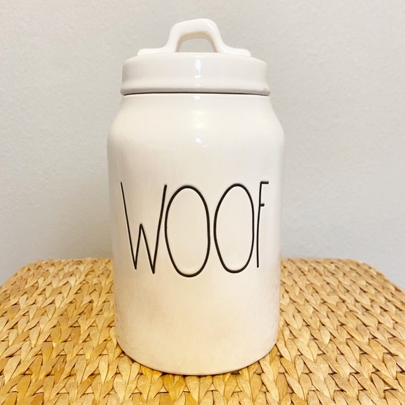 Rae Dunn Other - Rae Dunn Woof Pet Treat Ceramic Container